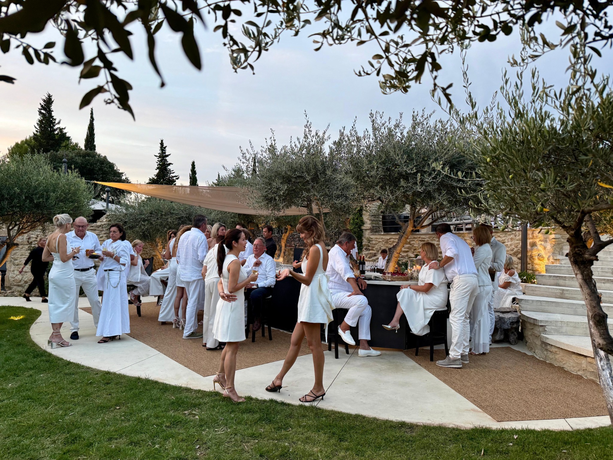 An event table among the olive trees