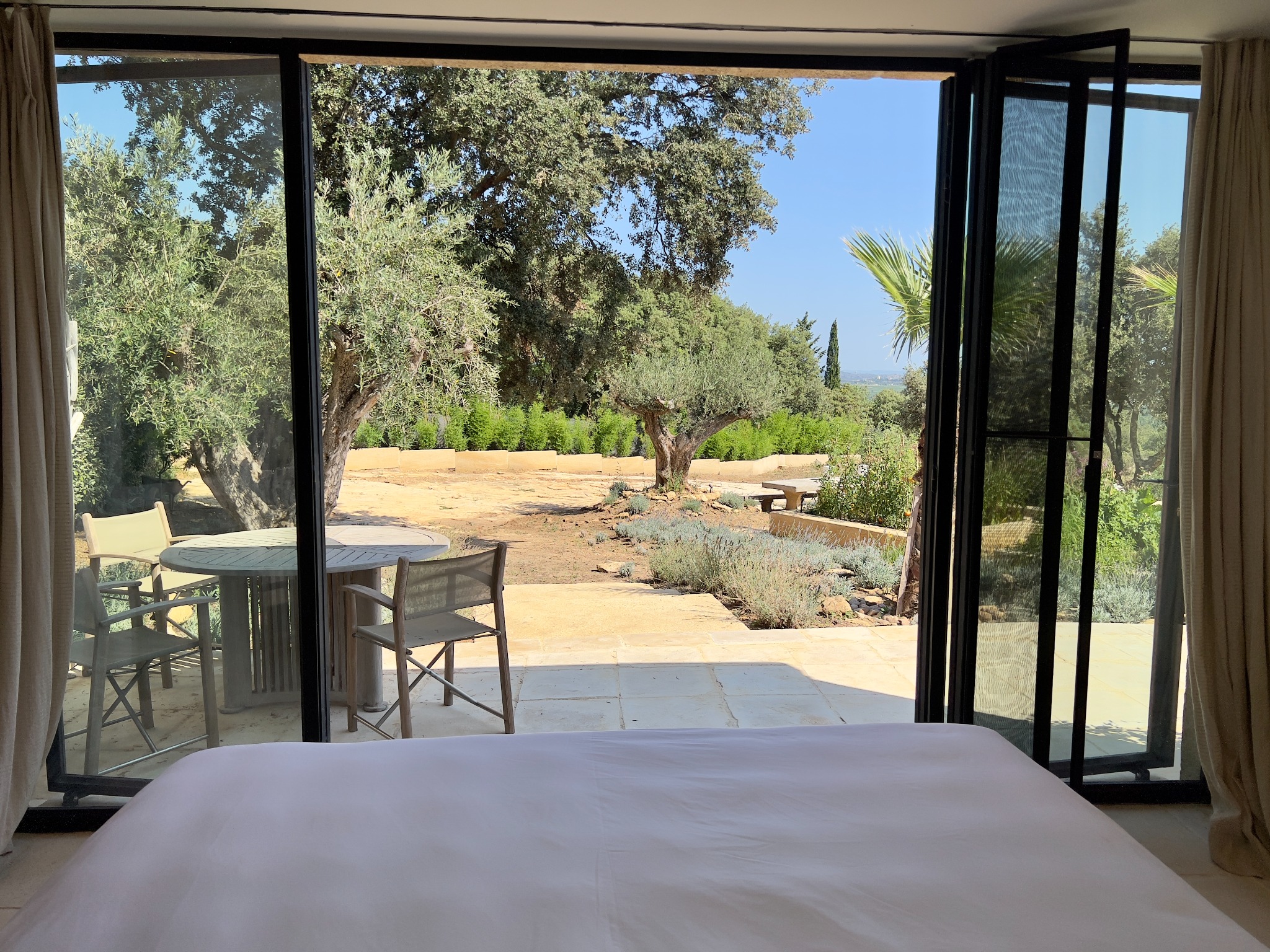 Bedroom overlooking the potager
